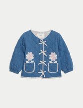 M&S Cotton Rich Denim Quilted Jacket (0-3 Yrs)  Adomoo